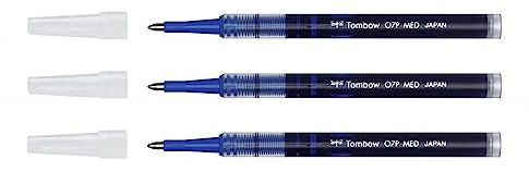 TOMBOW 3 Stück Minen für Tintenroller mit breiter Spitze, blau