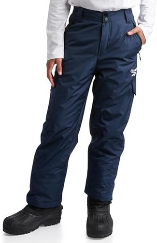 Reebok Jungen Schneehose - Schwere wasserdichte Snowboardhose mit Cargotaschen, Schneegamaschen - Skihose für Jungen (4-20), Größe 4, Vector Navy