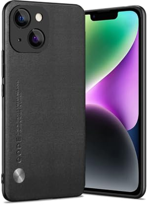 For iPhone 14 Case Shockproof Rugged Bumper Cover Leather Matte Case Compatible with Apple iPhone 14 (Black)