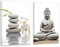 ZXHYWYM Spa Badezimmer Bilder 2 Teilig Buddha Orchidee Blume Zen Steine Bilder Leinwanddrucke Wanddekoration für spirituelle Meditationsraum Gerahmt (Bild-3, (28.00 x 35.00 cms x 2 Teilig))