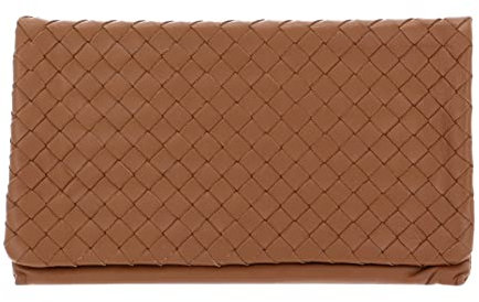 Abro Leather Piuma Weaving Clutch Bag S Cuoio