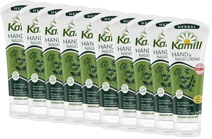 10er Pack Kamill Hand- & Nagelcreme HERBAL (10 x 100ml) - reichhaltige Pflege & Schutz mit 5-Kräuter-Extrakt & veganen Inhaltsstoffen, für anspruchsvolle Haut