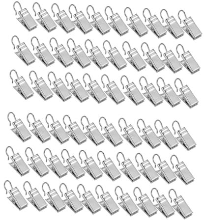 ABOOFAN 60 STK Fotoclips Sockenklammern Hochleistungsklammern Raffhalterhaken Für Gardinen Ausstellungsständer Für Brieftaschen Metallclip Luftballons Fallen Gardinenclips Vorhang Zubehör