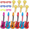Yamitora 18 Stück Aufblasbare Gitarre, Fotobox Accessories, Mikrofon Aufblasbar-Party-Dekorationsballon mit Farbigen Shading Gläser, Party-Requisiten für Kinder und Erwachsene, Party-Dekoration