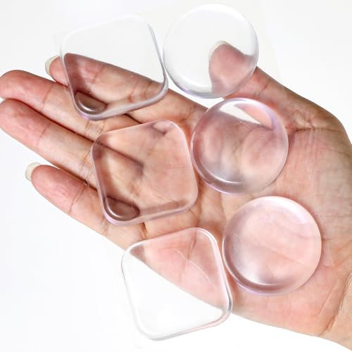 Aeaocvo 6 Stück Anschlagpuffer Transparent, Gummipuffer Selbstklebend, Rund Eckig Silikon Türgriffstopper für Tür Wände Glasflächen