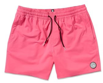 Volcom Lido Solid - Costume da Bagno da Uomo, 40,6 cm, Rosa Fluo, Large