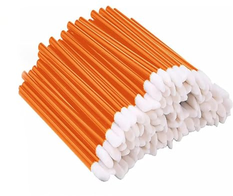 VIVIIHOO 100 stycken engångs läppborste, läppstift sminkborste, ögonbrynsborste penna skönhetsverktygssats (orange)