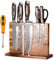 Fsaklaskdy Porte Couteaux Aimanté, Porte Couteaux Cuisine, Bloc Couteaux Magnétique Bois d'Acacia, Aimanté Double Face Porte, Range Couteau de Cuisine avec Aimant Puissant, Antidérapant et Encombrant