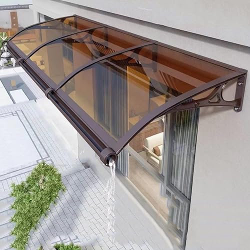 Tenda da sole moderna in policarbonato marrone per porta d'ingresso baldacchino per pioggia e neve tenda da sole per patio esterno per porte d'ingresso