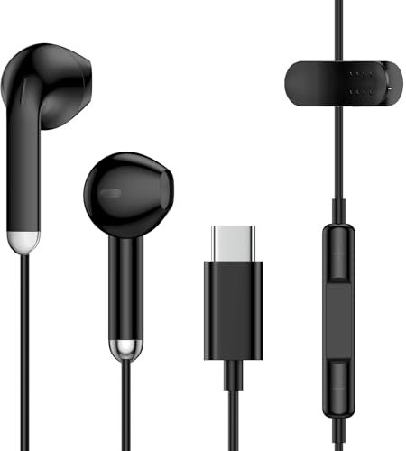 Samsung Earbuds Wired USB C for Galaxy A56/A36/A26/A16 5G/A15/A55/A35/A06/A25/S25 Ultra/S24 FE/S23/S22/S21,Type C Wired Headphones with Microphone Earphones for iPhone 16e 16 15,iPad,Pixel 9a,One Plus