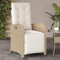 Emmtore Gartensessel,Gartenstuhl mit Fußteil,Garten Liegestuhl mit Verstellbarer Rückenlehne Fußstütze,Sessel Relaxsessel Gartenmöbel,Poly Rattan Gartensessel,Beige,1 PZ