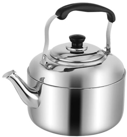 TIDTALEO Large Capacity Stainless Steel Stovetop Kettle Pot for Household Use for Tea Oatmeal Instant Soup Compatible with Gas Hobs