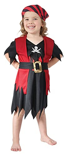 Bristol Novelty CC010 Pirate Girl Toddler Costume, Black, X-Small, Age 2-3 Years