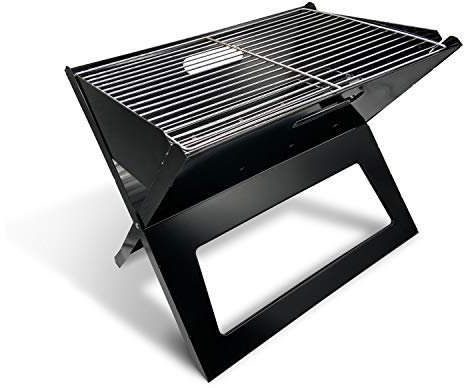 Maestro Notebook Portable BBQ MR1011 Koffergrill mit Gitter und Rost Holzkohlegrill Reisegrill Tischgrill Campinggrill Tragbar Faltbar 41x29cm