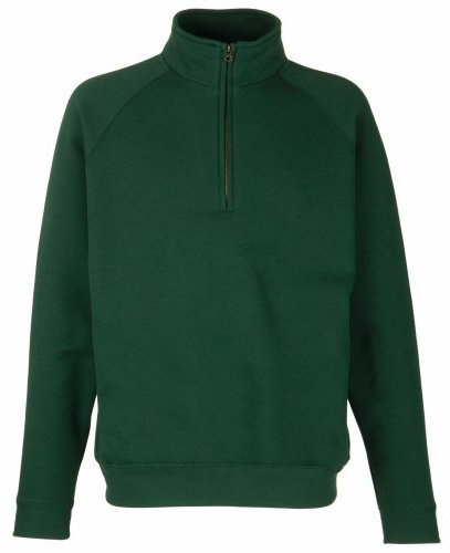 Fruit of the Loom Mens Zip Neck Sweatshirt (XL) (Bottle Green)
