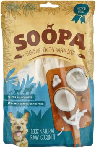 Soopa Coconut Chews for Dogs, Healthy Dog Treats, 100 g, 1-Pack | Single-Ingredient, Plant-Based, Low Fat, 100% Natural Dog Treats to Clean Teeth, Grain Free, Hypoallergenic, Human-Grade