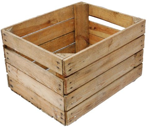 Solid Wood Fruit Storage Crate Natural Wooden Wine Crates Apple Crate Fruit Crate, Set of 6