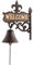 Juvale Campanello in ghisa, per porta anteriore esterna, portico, montaggio a parete, stile antico, vintage, per decorazione domestica (nero, 17 x 22,6 x 2 cm)