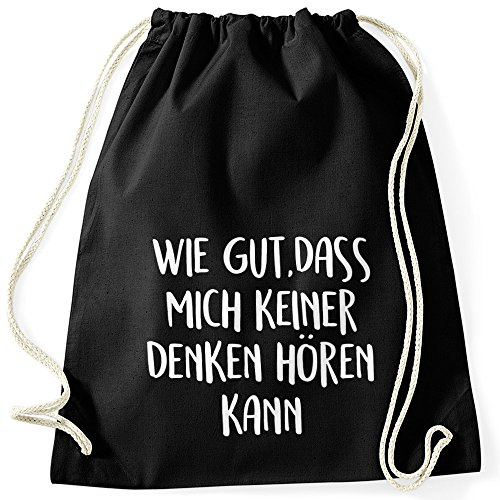 MoonWorks Turnbeutel Spruch wie gut dass mich keiner denken hören kann Gymsac schwarz unisize