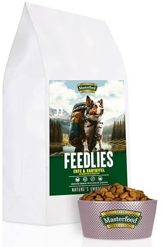 Masterfeed Feedlies, Getreidefrei, Hundefutter für ausgewachsene Hunde, Adult Trockenfutter (Ente, 12 kg)