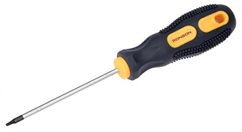 sourcing map Torx Schraubendreher, T6-Sicherheit Magnet Stern Schraubendreher mit 3 CR-V Schaft und schwarz gelbem Griff