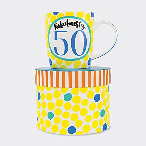 Rachel Ellen Bone China Mug in Gift Box - Fabulously 50 - 50th Birthday