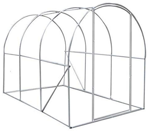 Frame Only 4m x 2m Polytunnel Strongest In It's Class a fully Galvanised Structure with more Diagonal & Roof Bracing than all others. Metal Hinged Door | Groundbar Kit.