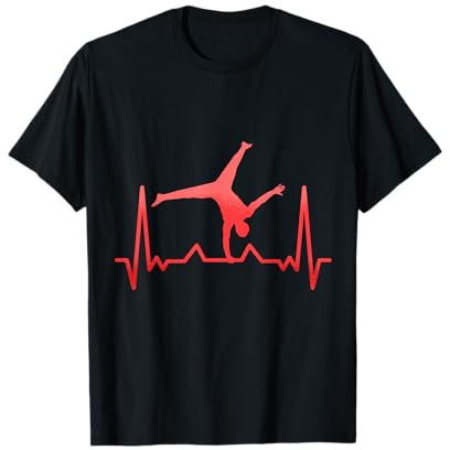 Turner Geschenkidee Akrobatik EKG Herzschlag Turnen T-Shirt