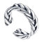 U7 925 Sterling Silber Ring für Männer Frauen geflochten Muster Offener Ring Vintage Stil verstellbar Fingerring Hip Hop Modeschmuck Accessoire für Weihnachten Geburtstag
