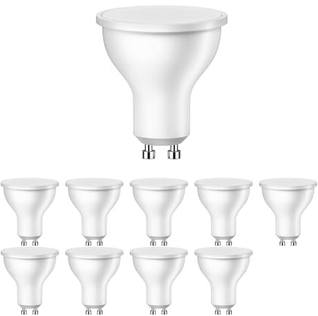 ledscom.de 10 Stück GU10 LED Leuchtmittel, PAR16, warmweiß (2700 K), 5,8 W, 500lm, 107°, 3-Stufen-Dimmer, matt