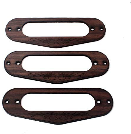 Alnicov Palisanderholz Single Coil Tonabnehmer Surround Plate Montagering für Gitarre, 2 Stück