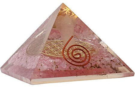 Grande Pyramide d'orgone | Cristal de Pyramide de Quartz Rose | Pyramide d'orgonite d'ange | Guérison par l'énergie Positive des Pyramides d'organes