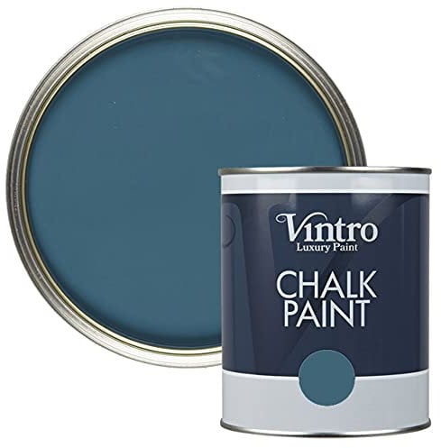 Vintro | Blue Chalk Paint | Furniture Paint | Shabby Chic | Upcycle | Decorate | Ultra Matt Finish | 1 Litre (French Navy)