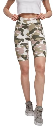 Urban Classics Damen Ladies High Waist Tech Cycle Yoga-Shorts, duskrose camo, L