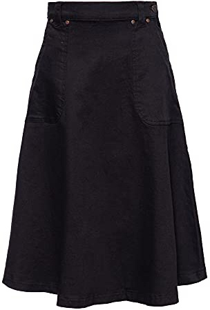 Queen Kerosin Damen Vintage Denim Swing Rock A-Linie Regular Fit