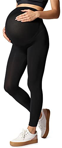 Be Mammy Legging de Maternité Femme BE-1123 (Noir, S-M)