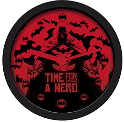 Pyramid International DC Comics Wecker (Batman Time for A Hero Design) 12cm Durchmesser in Einer Geschenkbox - Offizielles Lizenzprodukt