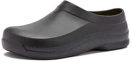 Avia Flame Herren-Clogs, rutschfeste Schuhe für den Lebensmittelservice, rutschfeste Restaurant- und Kochschuhe, rutschfest, für Küche, Arbeit oder Stillen, schwarz, öl- und wasserabweisend, Schwarz,