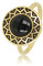 My Bendel Vintage Goldring mit Onyx- Stylischer Ringe für Damen mit echtem Edelstein - Bleibt schön und Verfärbt nicht - Stapeln Ringe - mit Luxuriösen Geschenkverpackung