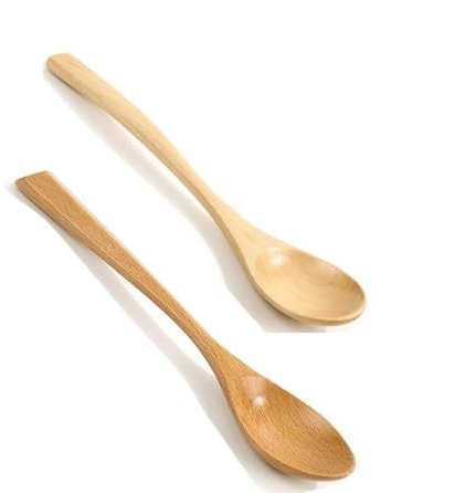Cuillères à Bois,Cuillères à soupe Lot de 2 Cuillères de Style Japonais Naturel Appareil de Cuisine Café Thé Miel Cuisine Service Cuillère pour la Maison, Cuisine, Fêtes, Restaurants