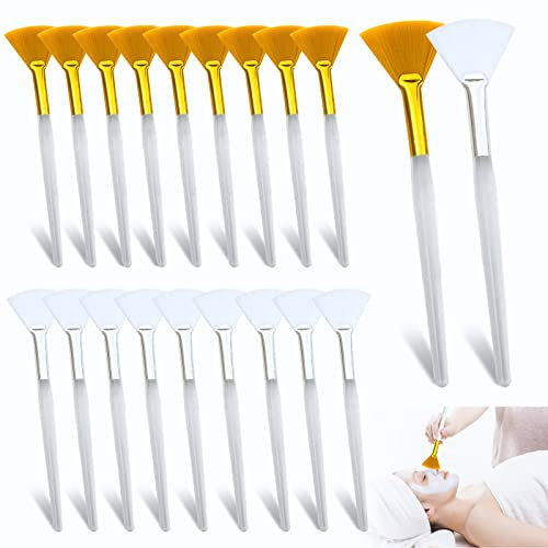 Bekecidi Lot de 20 pinceaux pour masque facial à poils doux(Transparent handle)