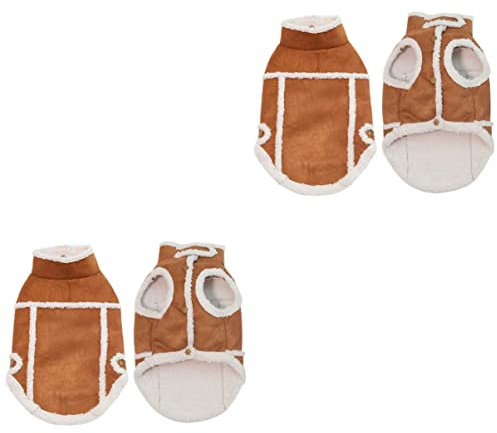 POPETPOP für Haustier Kälte Schichten Jacke Lammfell Winter Fleece Winddicht Weich Gepolsterter Mantel M Faux Katze Winter: Gefütterte Weste Outwear England Warme Kleidungsgröße