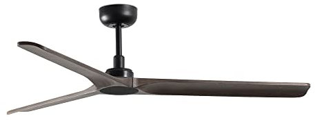 Faro Barcelona 33809 - HEYWOOD M Ventilador de techo negro/madera oscura con motor DC