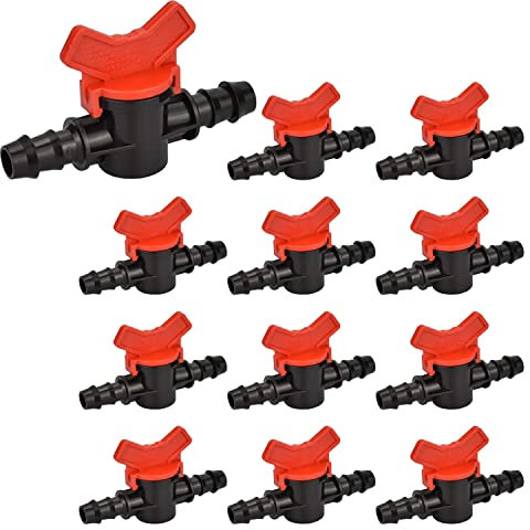 Absperrventil 12 Stück Schalter Gartenschlauch Kunststoff Aquarium Wasserstrom Regelventil, Verstellbare Steuerventil ,für 16mm Schlauch Wasser