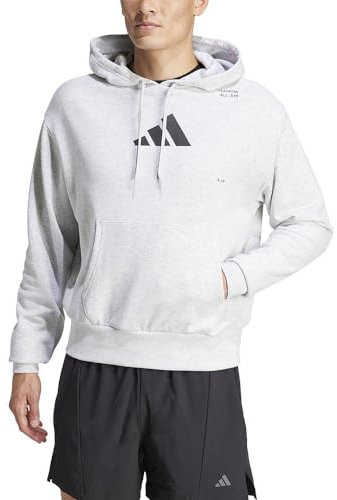 adidas Unisex All-Gym Category Pump Cover Hoodie, light grey heather, L