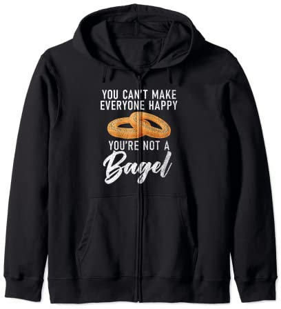 Bagel divertido con texto en inglés «You cant make everyone happy you are not a bagel» Sudadera con Capucha