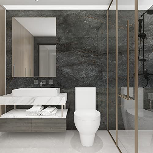 JSEVEM 80CM×6M Breit Dick Dunkelgraue Gold Marmoroptik Selbstklebende Marmor Tapete Marmortapete Möbel Klebefolie Steinoptik Marmoroptik Selbstklebend Wasserfest Marmoriert Wohnzimmer Badezimmer Wand