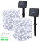 Dalugo [2 Pack] Solar Fairy Lights Outdoor, 12M/40Ft 120 LED Copper Wire Outdoor Solar String Lights, 8 Modes Waterproof Solar Lights for Garden, Tree, Party, Wedding, Christmas (Cool White)