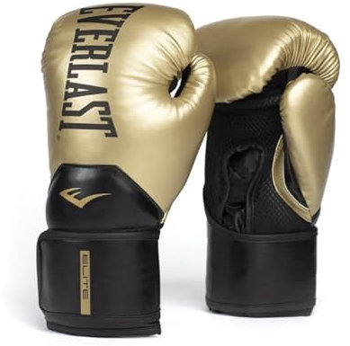 Everlast Elite 2 Boxing Gloves (Gold/Black, 14oz)