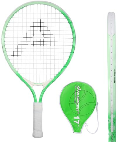 AMA SPORT - Junior-Tennisschläger für Kinder von 2–12 Jahren – Jungen & Mädchen – mit Nylon-Tragetasche – Ergonomisch & Leicht – Ideal für Anfänger